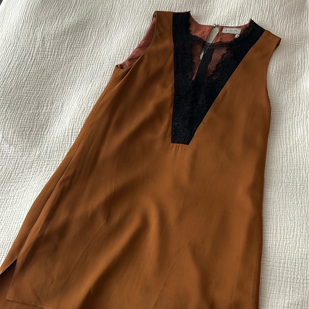 lanvin colorblock pattern mini dress